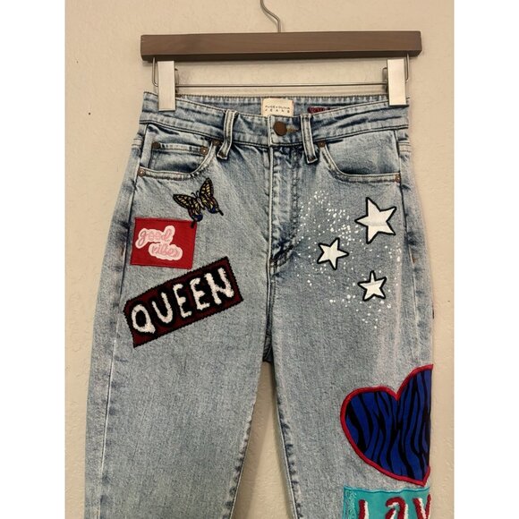 Alice + Olivia Good Patchwork Jeans Sz 26 (Minor Flaws) - Picture 2 of 15